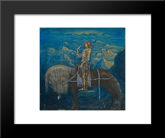 En Riddare Red Fram 20x24 Black Modern Wood Framed Art Print Poster by Bauer, John
