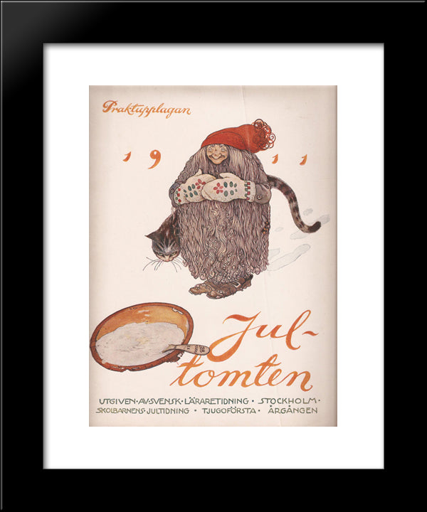 Jultomten 20x24 Black Modern Wood Framed Art Print Poster by Bauer, John