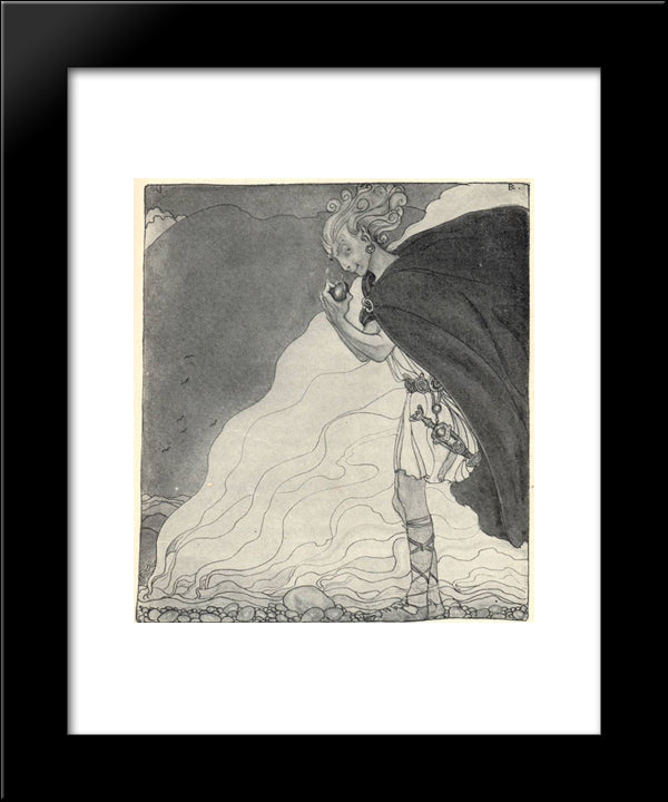 Loki Finds Gullveig'S Heart 20x24 Black Modern Wood Framed Art Print Poster by Bauer, John