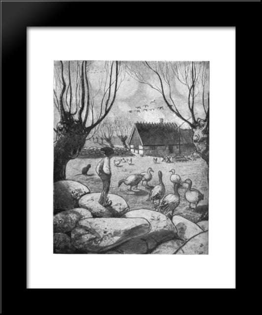 Nils Holgersson 20x24 Black Modern Wood Framed Art Print Poster by Bauer, John