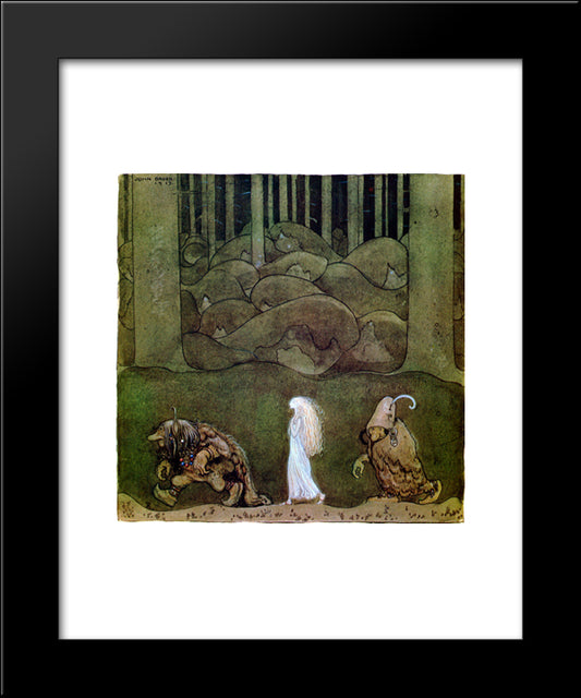 One Summer'S Evening They Went With Bianca Maria Deep Into The Forest 20x24 Black Modern Wood Framed Art Print Poster by Bauer, John