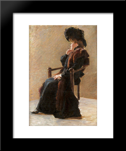Portrait Of An Elegant Lady 20x24 Black Modern Wood Framed Art Print Poster by Bauer, John