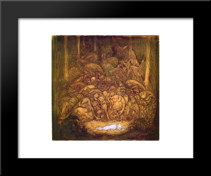 Root Trolls 20x24 Black Modern Wood Framed Art Print Poster by Bauer, John
