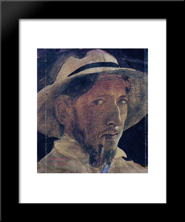 Self-Portrait 20x24 Black Modern Wood Framed Art Print Poster by Bauer, John