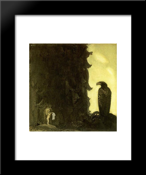 She Gave The Eagle Her Petticoat 20x24 Black Modern Wood Framed Art Print Poster by Bauer, John