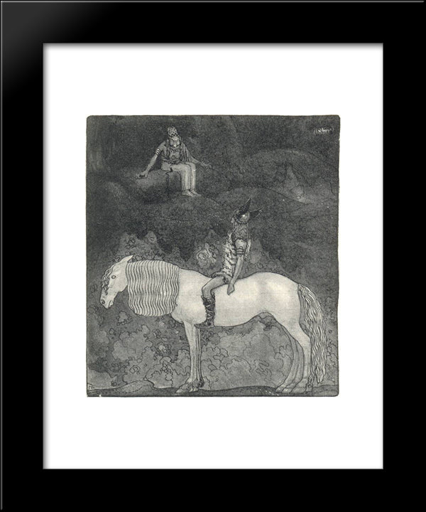 Svipdag Speaks With Thokk 20x24 Black Modern Wood Framed Art Print Poster by Bauer, John