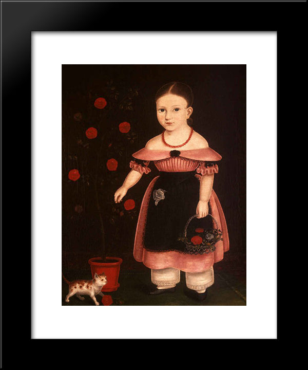 Little Girl In Lavender 20x24 Black Modern Wood Framed Art Print Poster by Bradley, John