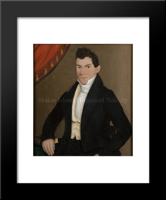 Portrait Of Captain John Cole 20x24 Black Modern Wood Framed Art Print Poster by Bradley, John