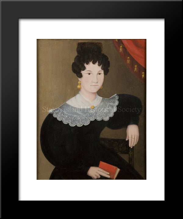 Portrait Of Catherine Rachel (Winant) Cole 20x24 Black Modern Wood Framed Art Print Poster by Bradley, John