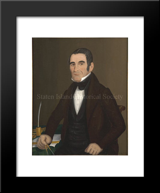 Portrait Of John Totten 20x24 Black Modern Wood Framed Art Print Poster by Bradley, John