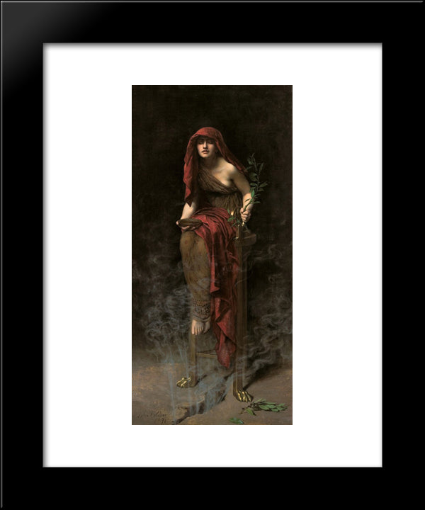 Priestess Of Delphi 20x24 Black Modern Wood Framed Art Print Poster by Collier, John
