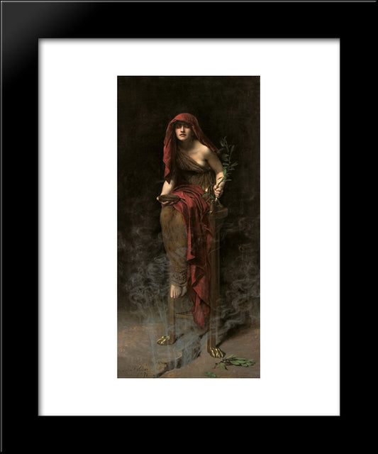 Priestess Of Delphi 20x24 Black Modern Wood Framed Art Print Poster by Collier, John