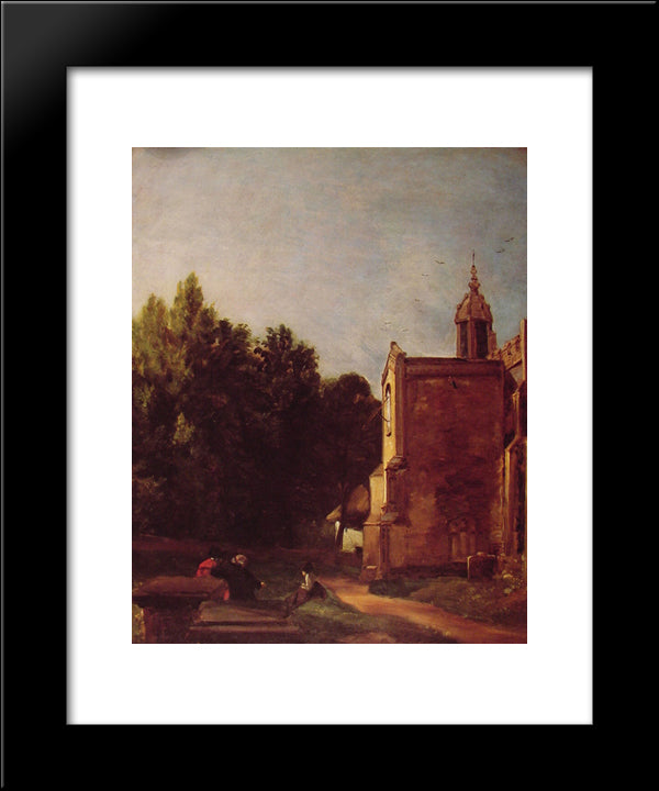 A Church Porch 20x24 Black Modern Wood Framed Art Print Poster by Constable, John