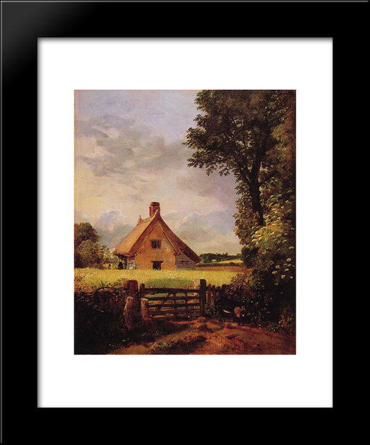 A Cottage In A Cornfield 20x24 Black Modern Wood Framed Art Print Poster by Constable, John