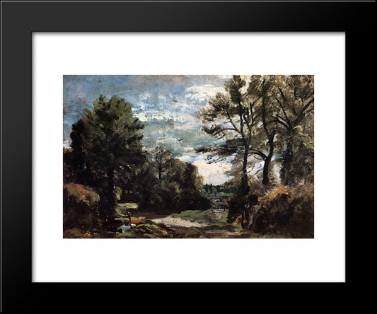 A Lane Near Flatford 20x24 Black Modern Wood Framed Art Print Poster by Constable, John