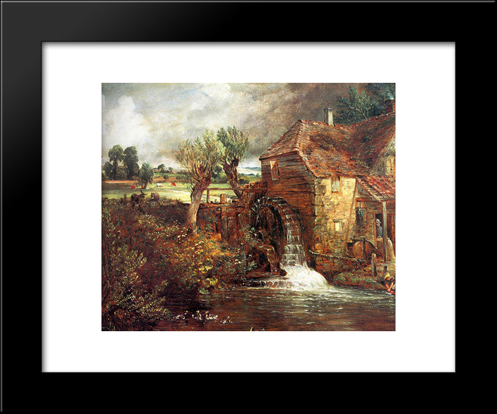 A Mill At Gillingham In Dorset 20x24 Black Modern Wood Framed Art Print Poster by Constable, John