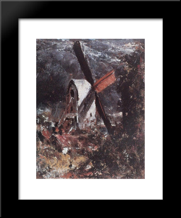 A Windmill Near Brighton 20x24 Black Modern Wood Framed Art Print Poster by Constable, John