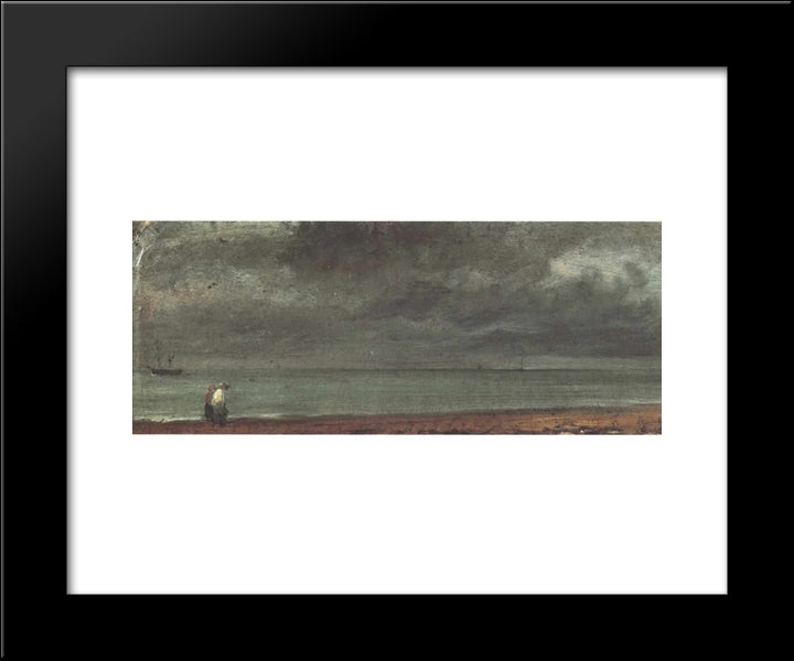 Beach In Brighton 20x24 Black Modern Wood Framed Art Print Poster by Constable, John