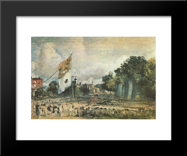 Celebration Of The General Peace Of 1814 In East Bergholt 20x24 Black Modern Wood Framed Art Print Poster by Constable, John