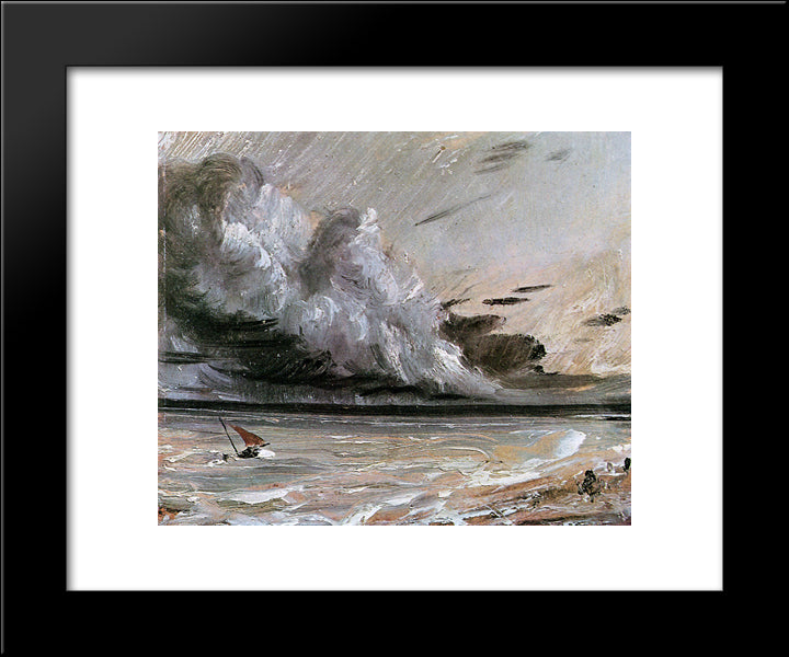 Coast Scene With Breaking Cloud Sun 20x24 Black Modern Wood Framed Art Print Poster by Constable, John