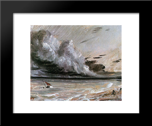 Coast Scene With Breaking Cloud Sun 20x24 Black Modern Wood Framed Art Print Poster by Constable, John