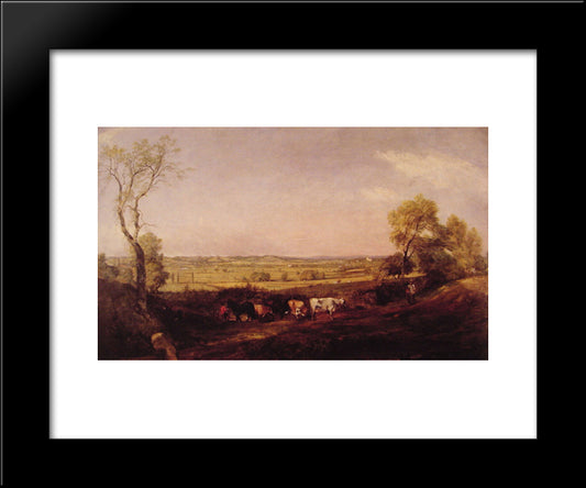 Dedham Vale Morning 20x24 Black Modern Wood Framed Art Print Poster by Constable, John