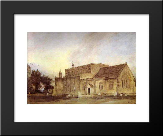 East Bergholt Church 20x24 Black Modern Wood Framed Art Print Poster by Constable, John