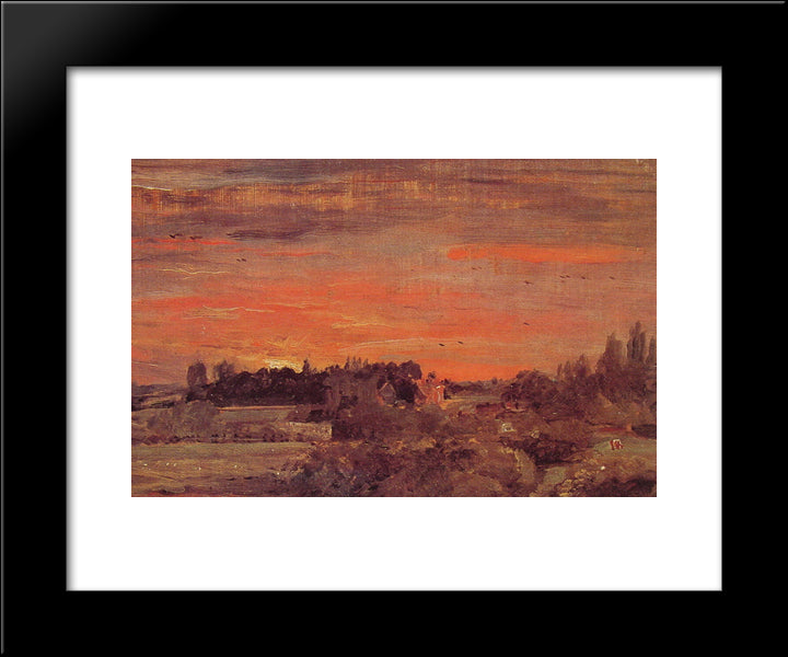 East Bergholt Rectory 20x24 Black Modern Wood Framed Art Print Poster by Constable, John