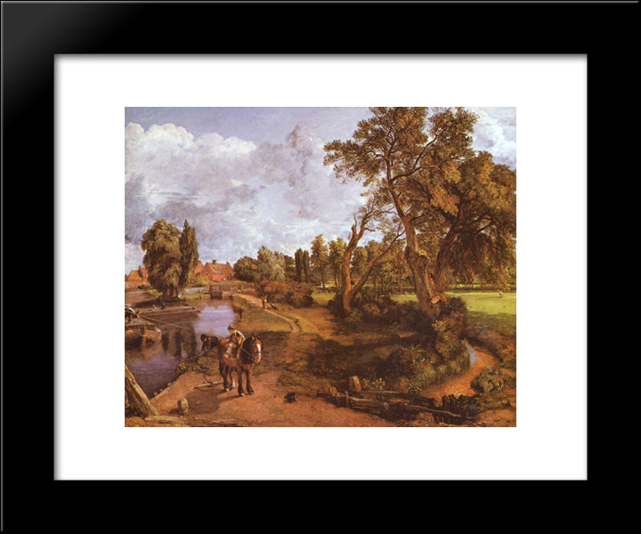 Flatford Mill 20x24 Black Modern Wood Framed Art Print Poster by Constable, John