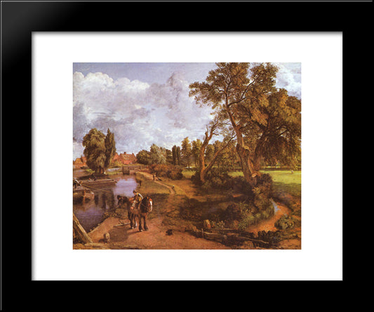 Flatford Mill 20x24 Black Modern Wood Framed Art Print Poster by Constable, John