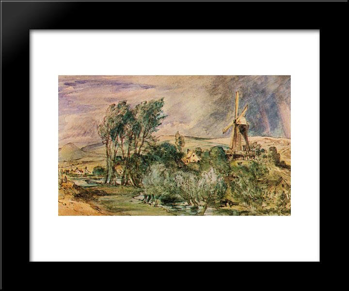 Foord Rd Mill, Folkestone 20x24 Black Modern Wood Framed Art Print Poster by Constable, John