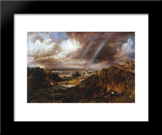 Hampstead Heath With A Rainbow 20x24 Black Modern Wood Framed Art Print Poster by Constable, John