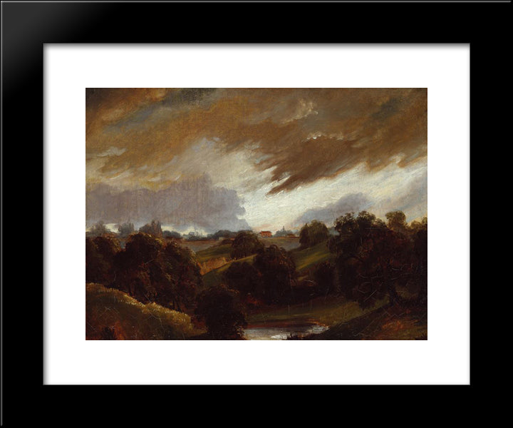 Hampstead Stormy Sky 20x24 Black Modern Wood Framed Art Print Poster by Constable, John