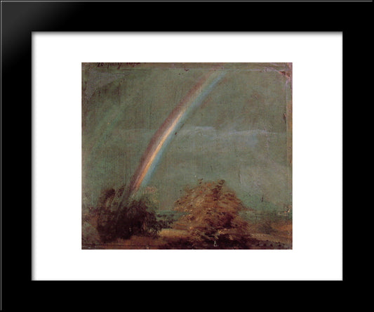 Landscape With A Double Rainbow 20x24 Black Modern Wood Framed Art Print Poster by Constable, John