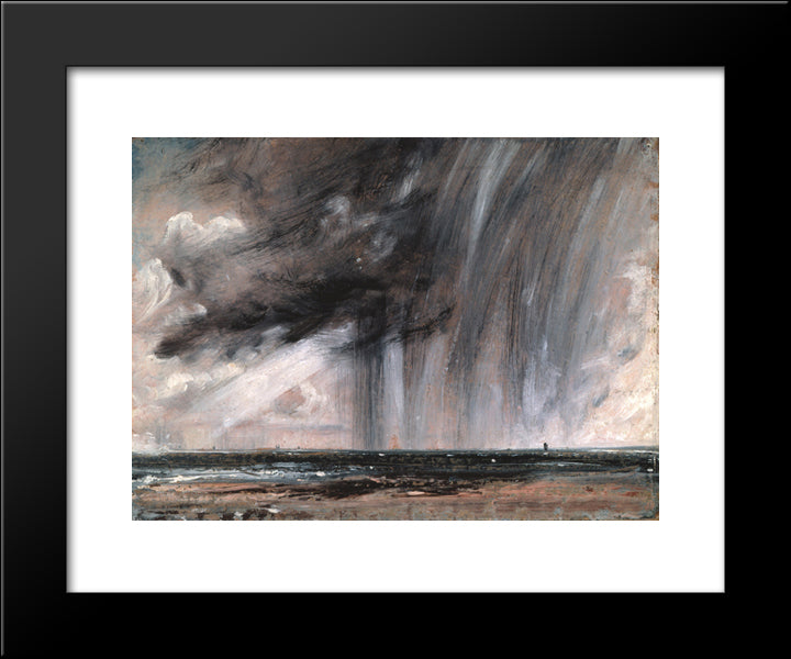 Rainstorm Over The Sea 20x24 Black Modern Wood Framed Art Print Poster by Constable, John