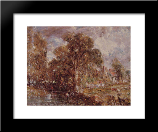 Scene On A River 2 20x24 Black Modern Wood Framed Art Print Poster by Constable, John