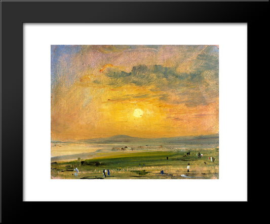 Shoreham Bay, Evening Sunset 20x24 Black Modern Wood Framed Art Print Poster by Constable, John