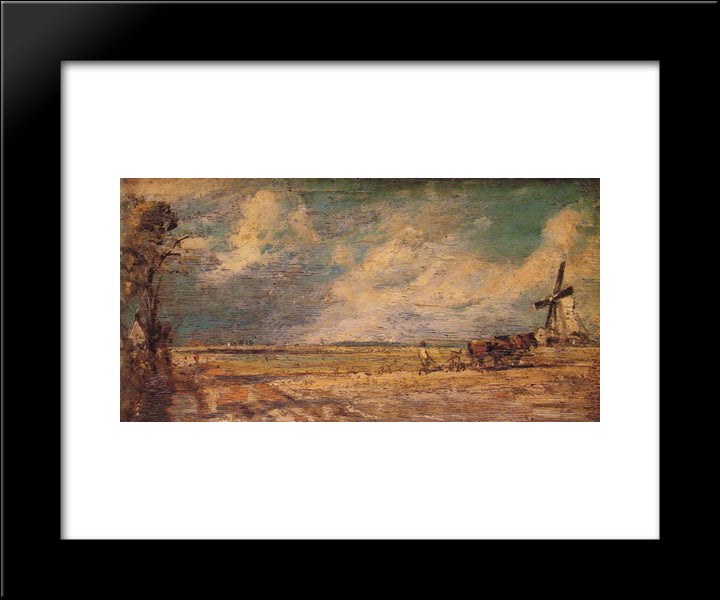 Spring Ploughing 20x24 Black Modern Wood Framed Art Print Poster by Constable, John