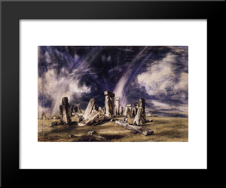 Stonehenge 20x24 Black Modern Wood Framed Art Print Poster by Constable, John