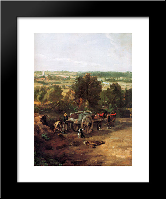 Stour Valley And Dedham Village 20x24 Black Modern Wood Framed Art Print Poster by Constable, John