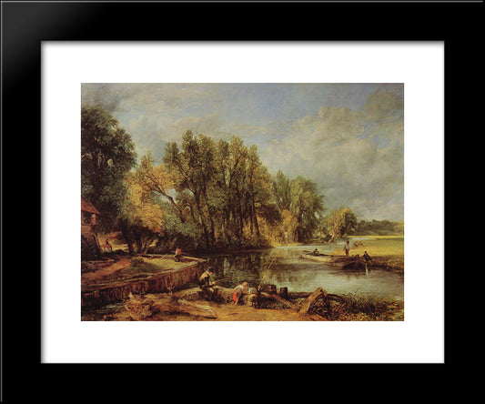 Stratford Mill 20x24 Black Modern Wood Framed Art Print Poster by Constable, John