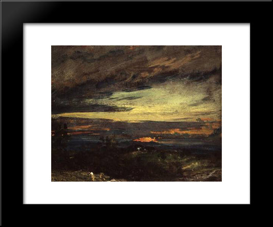 Sunset Study Of Hampstead, Looking Towards Harrow 20x24 Black Modern Wood Framed Art Print Poster by Constable, John