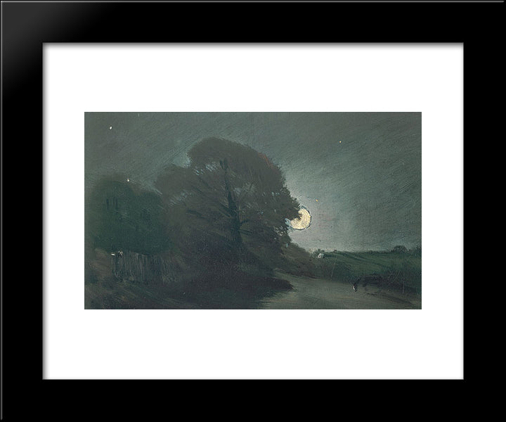 The Edge Of A Heath By Moonlight 20x24 Black Modern Wood Framed Art Print Poster by Constable, John