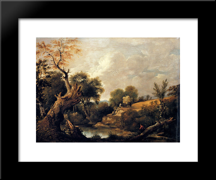 The Harvest Field 20x24 Black Modern Wood Framed Art Print Poster by Constable, John