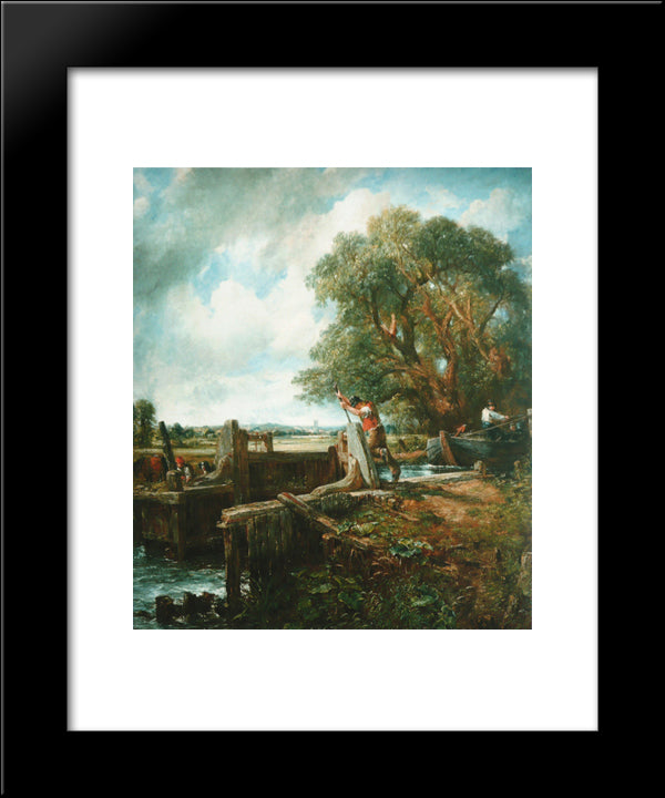 The Lock 20x24 Black Modern Wood Framed Art Print Poster by Constable, John