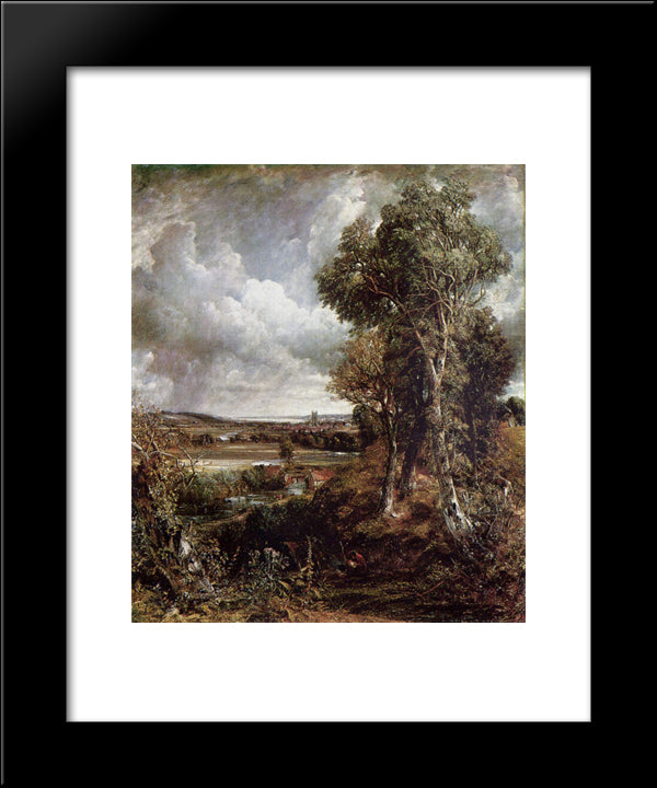 The Vale Of Dedham 20x24 Black Modern Wood Framed Art Print Poster by Constable, John