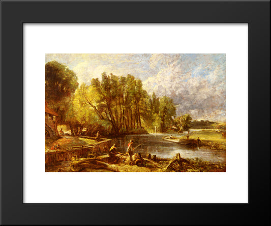 The Young Waltonians 20x24 Black Modern Wood Framed Art Print Poster by Constable, John