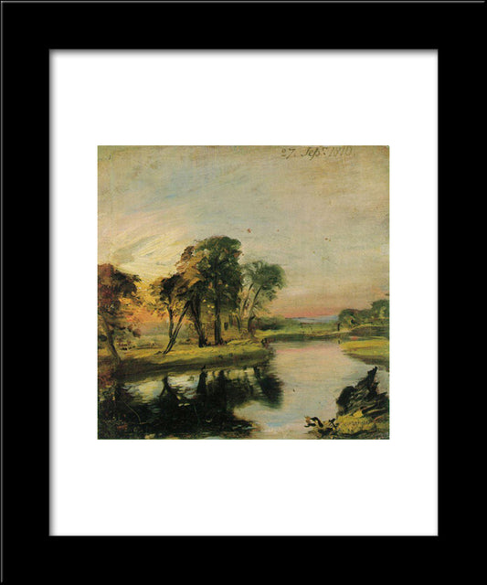 View On The Stour 20x24 Black Modern Wood Framed Art Print Poster by Constable, John