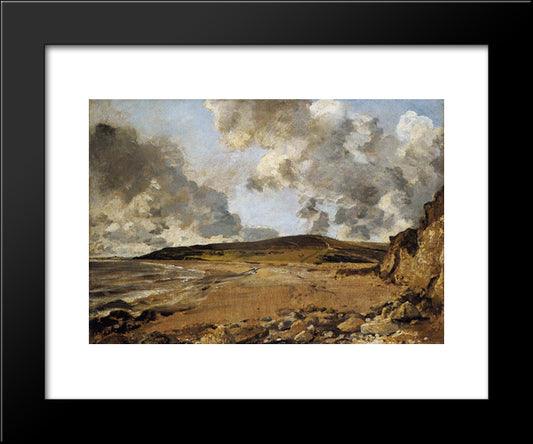 Weymouth Bay With Jordan Hill 20x24 Black Modern Wood Framed Art Print Poster by Constable, John