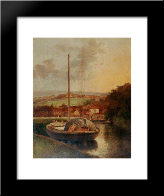 A View On The Wensum, Norfolk 20x24 Black Modern Wood Framed Art Print Poster by Crome, John